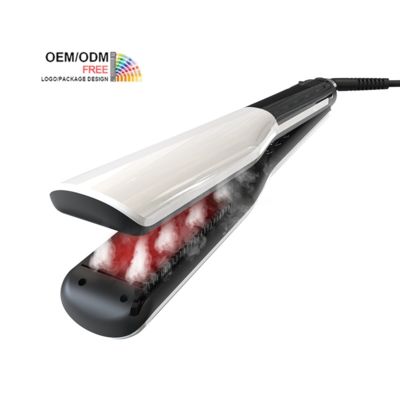 Un buen precio. New Technology Professional Steam Flat Iron LCD Display Fast Ptc Heat Hair Straightener Curler Hair Styling Tool en línea